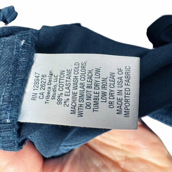 Nili Lotan Shon Cotton Pant Dark Blue Women’s Size 0 Mid Rise Barrel Leg Pants - Picture 12 of 13